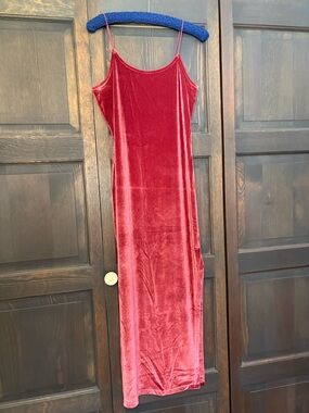 Aeropostale Red Velvet Maxi Slip Dress